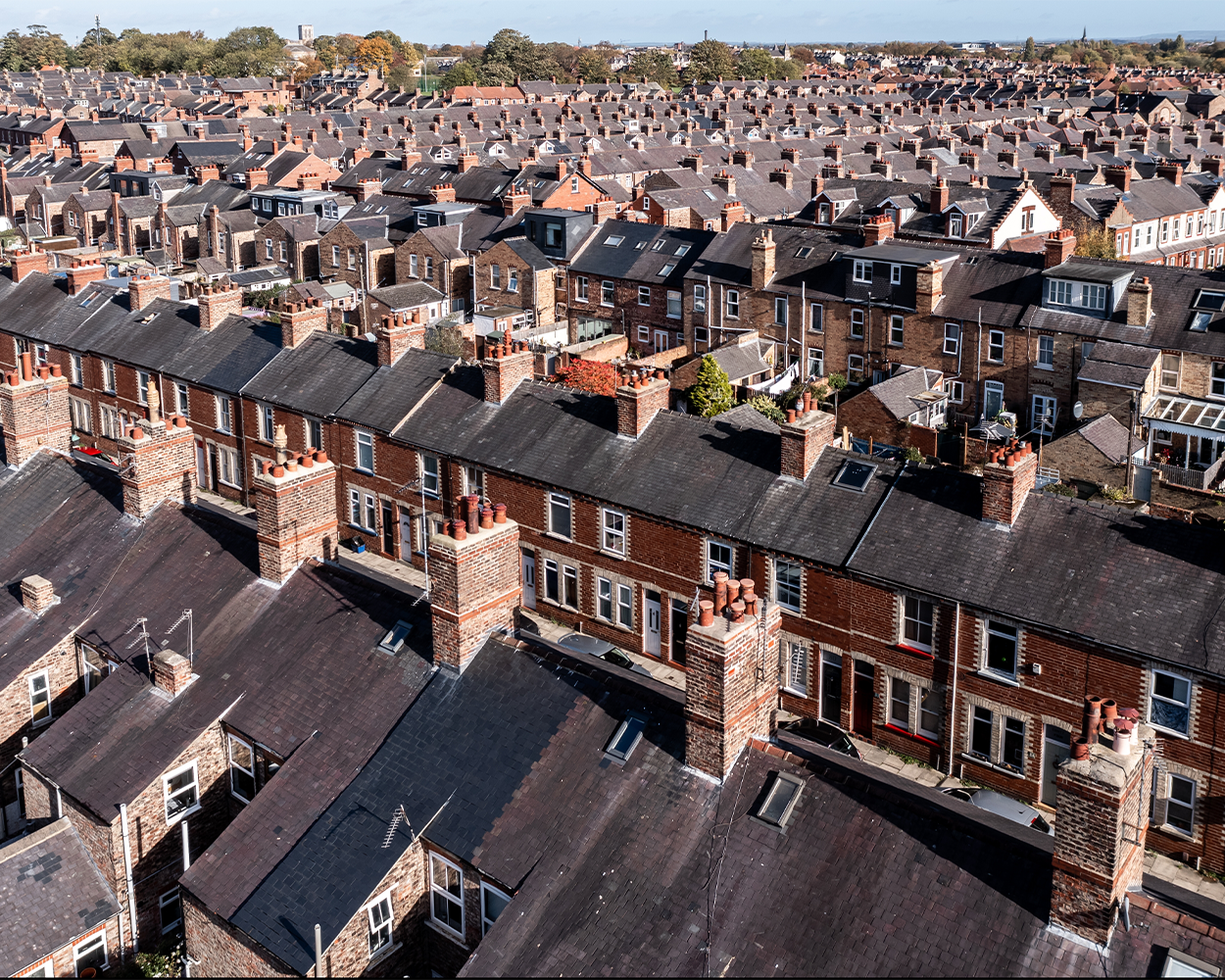 Aerial view of York Town houses